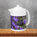 Purple Rhododendron Blooms Floral Teapot<br><div class="desc">White ceramic teapot with lid that features a photo image of small,  purple Rhododendron blooms. A lovely,  floral design!</div>