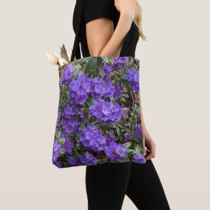 Purple Rhododendron Blooms Floral Tote Bag