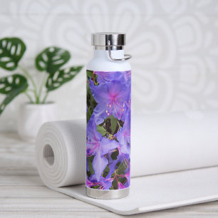 Purple Rhododendron Blooms Floral Water Bottle