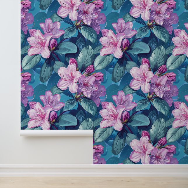Purple rhododendron flower blossom with petals wallpaper  (Application)