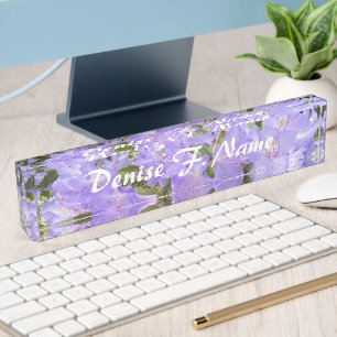 Purple Rhododendron Personalized Floral Nameplate