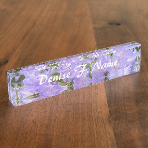 Purple Rhododendron Personalized Floral Nameplate