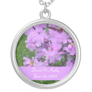 Purple Rhododendrons Flower Necklace