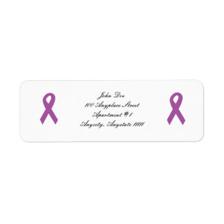 Purple Ribbon Address Return Label
