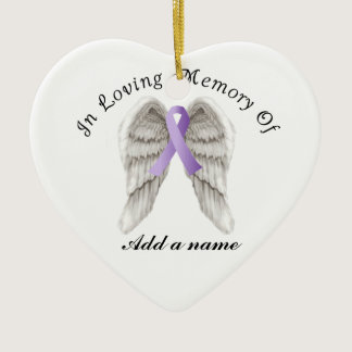 Purple Ribbon All Cancer In Memorial Ornament
