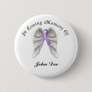 Purple Ribbon All Cancer In Memory Button