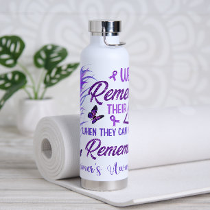 PURPLE RIBBON ALZHEIMERS AWARENESS AND SUPPORT WATER BOTTLE