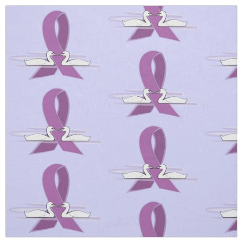 Purple Ribbon Alzheimers Epilepsy Lupus Fabric