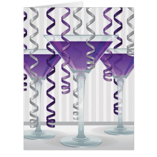 Purple ribbon and cocktail cards (Front)