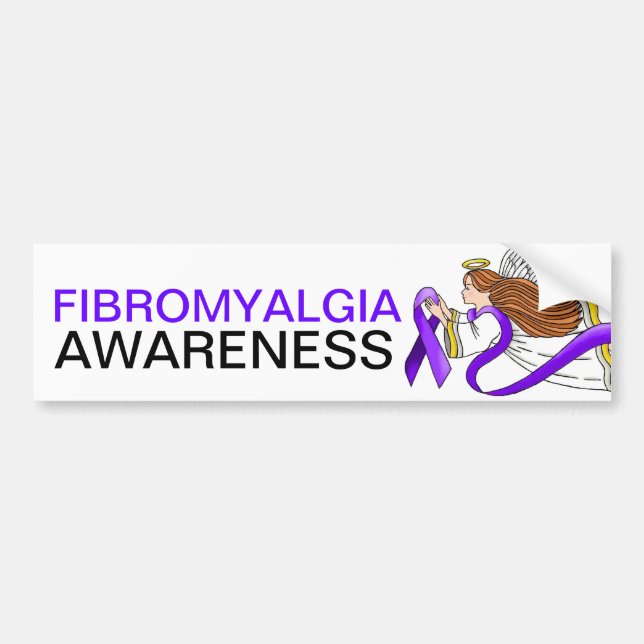 "Purple Ribbon" Angel of Awareness Bumper Sticker (Front)