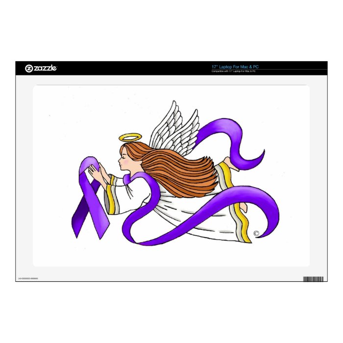 "Purple Ribbon" Angel of Awareness Decals For Laptops