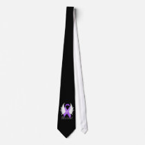 Purple Ribbon Angel Wings Tie