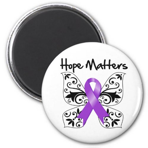 Purple Ribbon Awareness Hope Matters Magnet