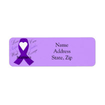 Purple Ribbon  Awareness Ribbon labels