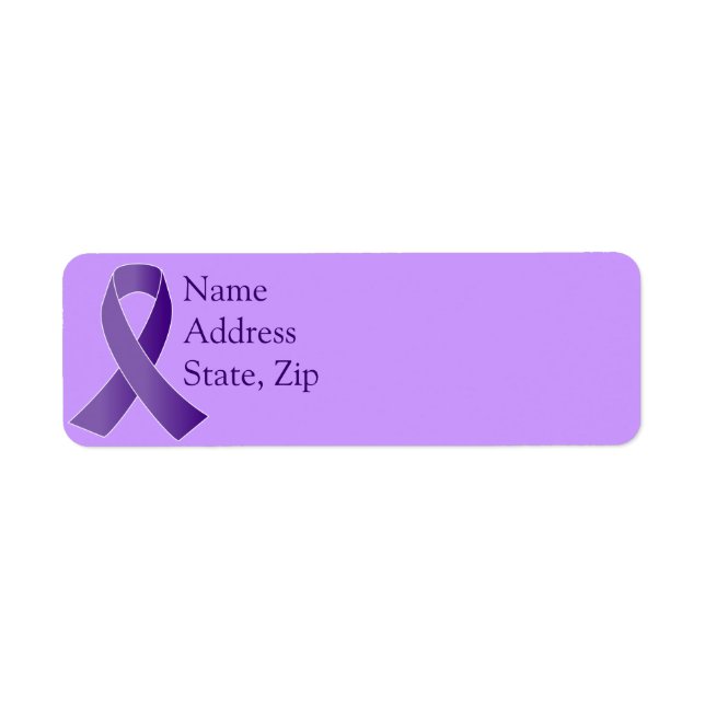 Purple Ribbon  Awareness Ribbon labels (Front)