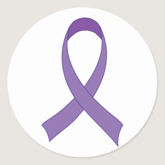 Purple Ribbon Awareness Tshirt Gift Classic Round Sticker