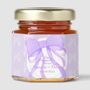 Purple Ribbon Baby Girl Shower  Honey Jar Favors