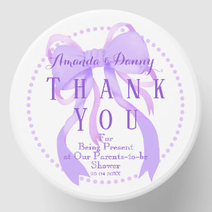 Purple Ribbon Baby Girl Shower  Mini Candle Favors
