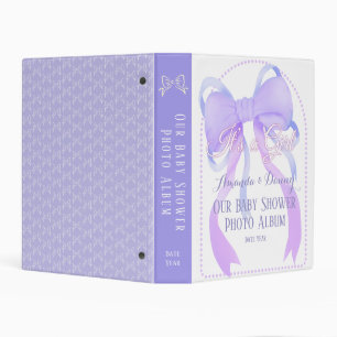 Purple Ribbon Baby Shower Binder