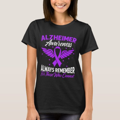 Purple Ribbon Brain Alzheimerheimer Awareness Supp T_Shirt