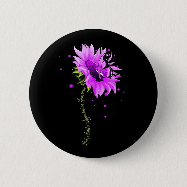 Purple Ribbon Butterfly Overdose Awareness Women W Button (Front)