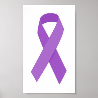 PURPLE RIBBON CAUSES support for Alzheimer's disea Poster