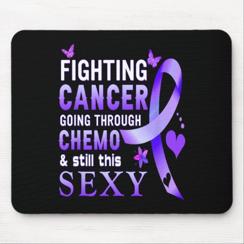 Purple Ribbon Chemo Gift Womens Fighting Cancer Su Mouse Pad