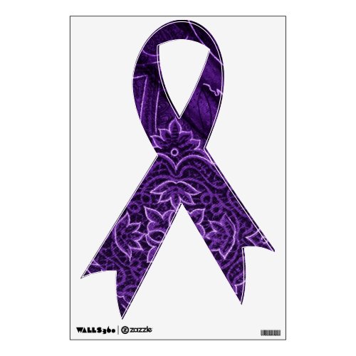 Purple Ribbon _ Chronic Pain Awareness Wall Sticker