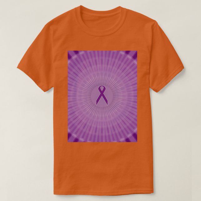 Purple Ribbon Circles Fibromyalgia T-Shirt (Design Front)