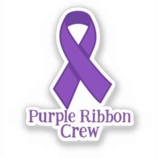 Purple Ribbon Crew Sticker