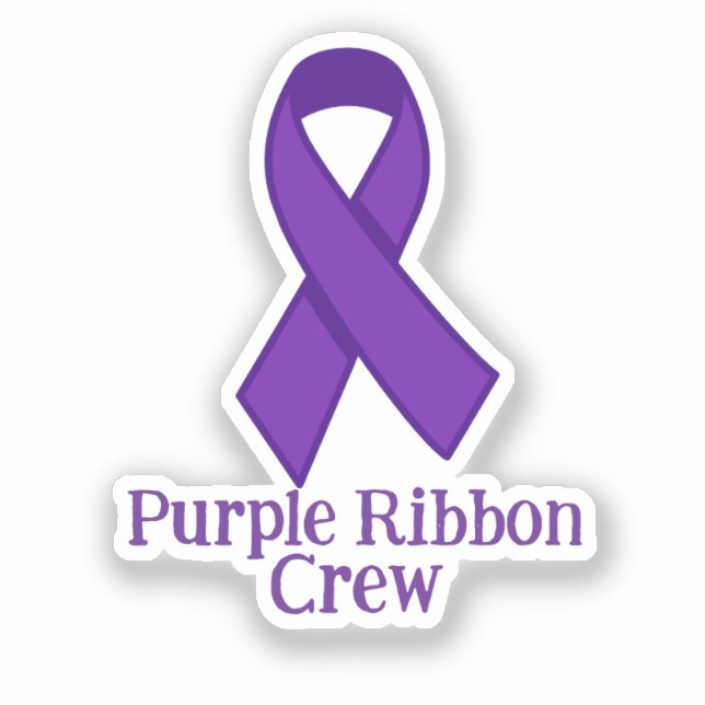Purple Ribbon Crew Sticker (Front)