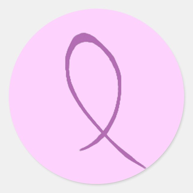Purple Ribbon Customizable Sticker (Front)