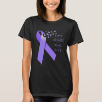 Purple Ribbon Domestic Violence Awareness Love T-Shirt