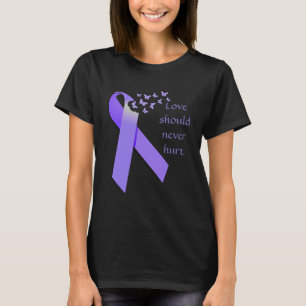 Purple Ribbon Domestic Violence Awareness Love T-Shirt