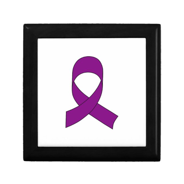 Purple Ribbon Drawing Jewelry Box (Front)