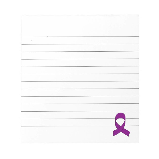 Purple Ribbon Drawing Lined Notepad (Front)