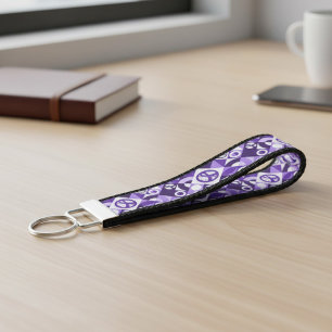 Purple Ribbon Epilepsy Awareness Support Wrist Keychain