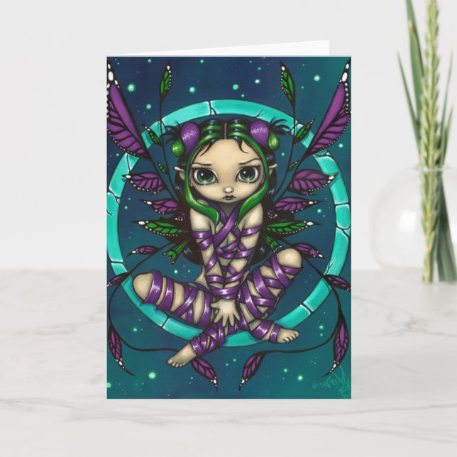 "Purple Ribbon Fairy" Greeting Card (Front)
