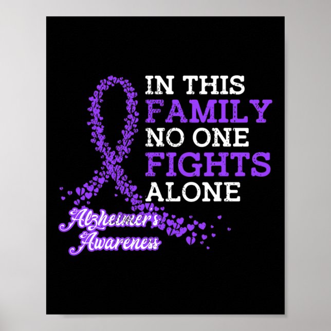 Purple Ribbon Family  Alzheimer Awareness  Poster (Front)