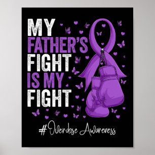 Purple Ribbon Father Overdose Awareness Poster