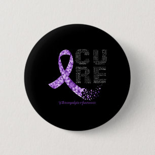 Purple Ribbon Fibromyalgia Awareness  Button