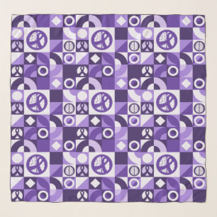Purple Ribbon Geometric Epilepsy Awareness Scarf