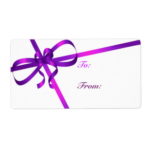 Purple Ribbon Gift Labels