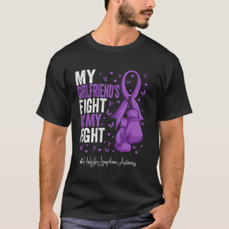 Purple Ribbon Girlfriend Hodgkins Lymphoma Awarene T-Shirt