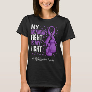 Purple Ribbon Girlfriend Hodgkins Lymphoma Awarene T-Shirt