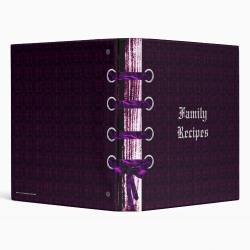 Purple Ribbon Gothic Recipe Binder