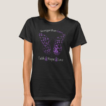 Purple Ribbon Gynecological Cancer Awareness T-Shirt