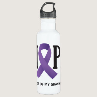 Purple Ribbon Hope for a Cure Stainless Steel Water Bottle