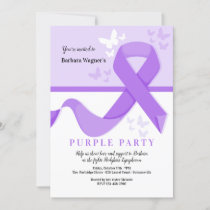 Purple Ribbon Invitation