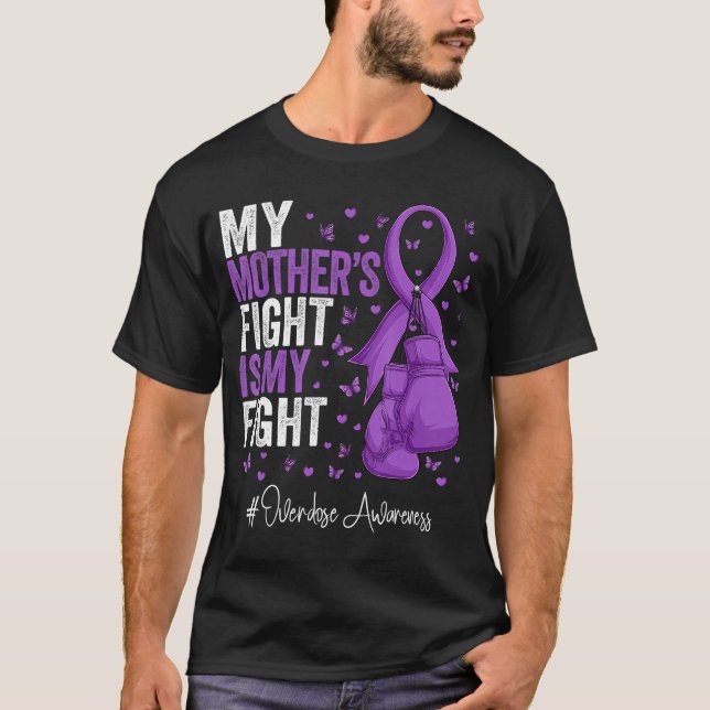 Purple Ribbon Mother Overdose Awareness T-Shirt (Front)